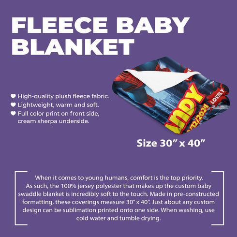 Personalized Spider Hero Baby Blanket – Custom Name & Birthdate – Superhero Baby Gift for Boys
